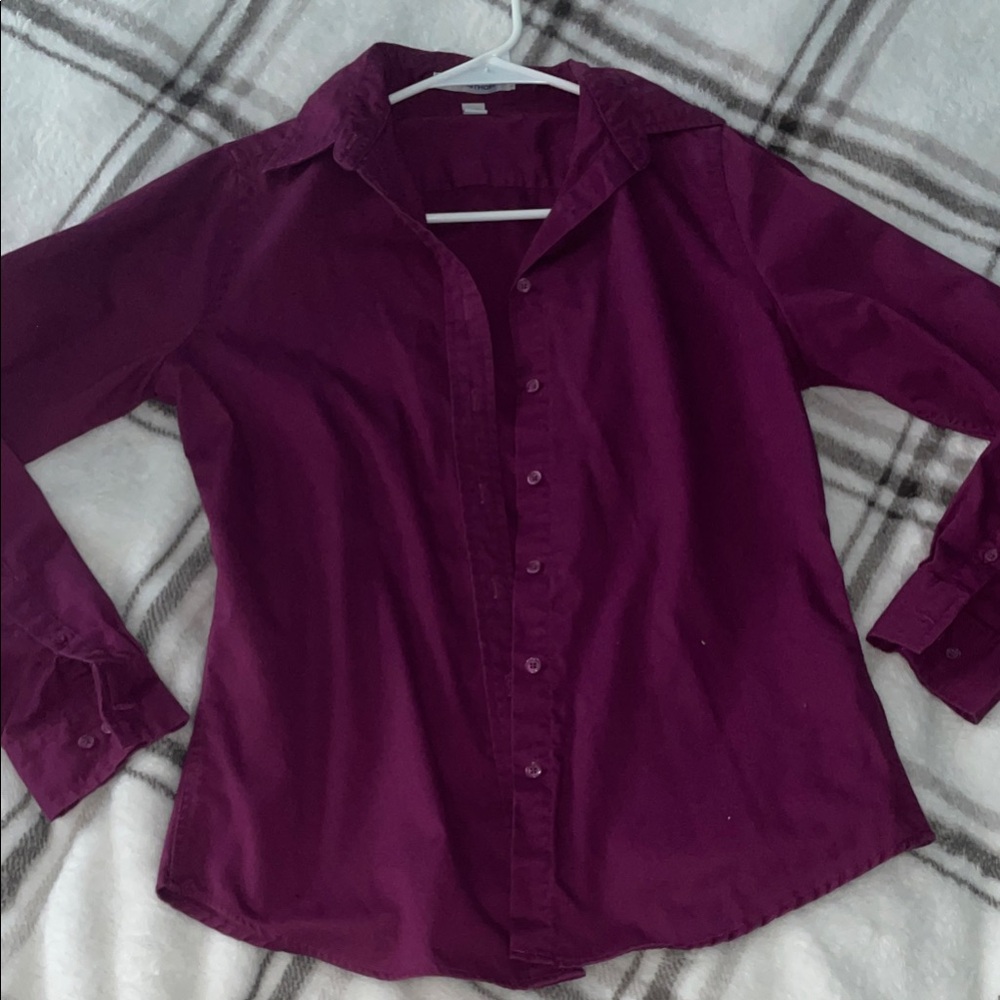 Port Authority Purple Button-Up Shirt